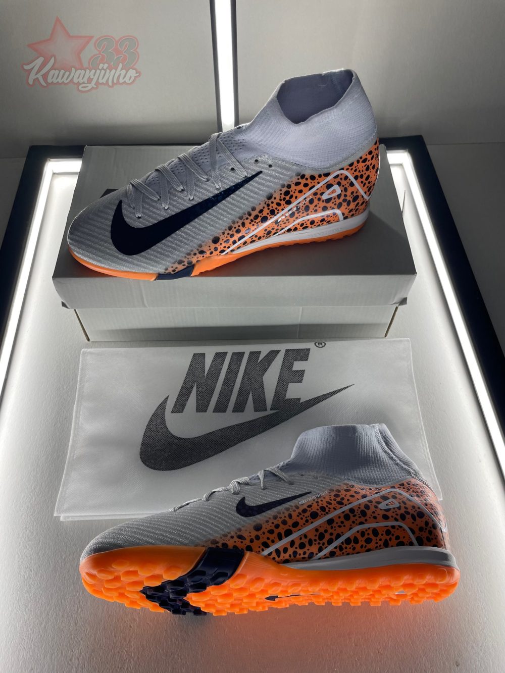 Nike Air Zoom Mercurial Superfly 10 Elite TF Safari Pack - Grey/Orange/Multicolor – Image 3