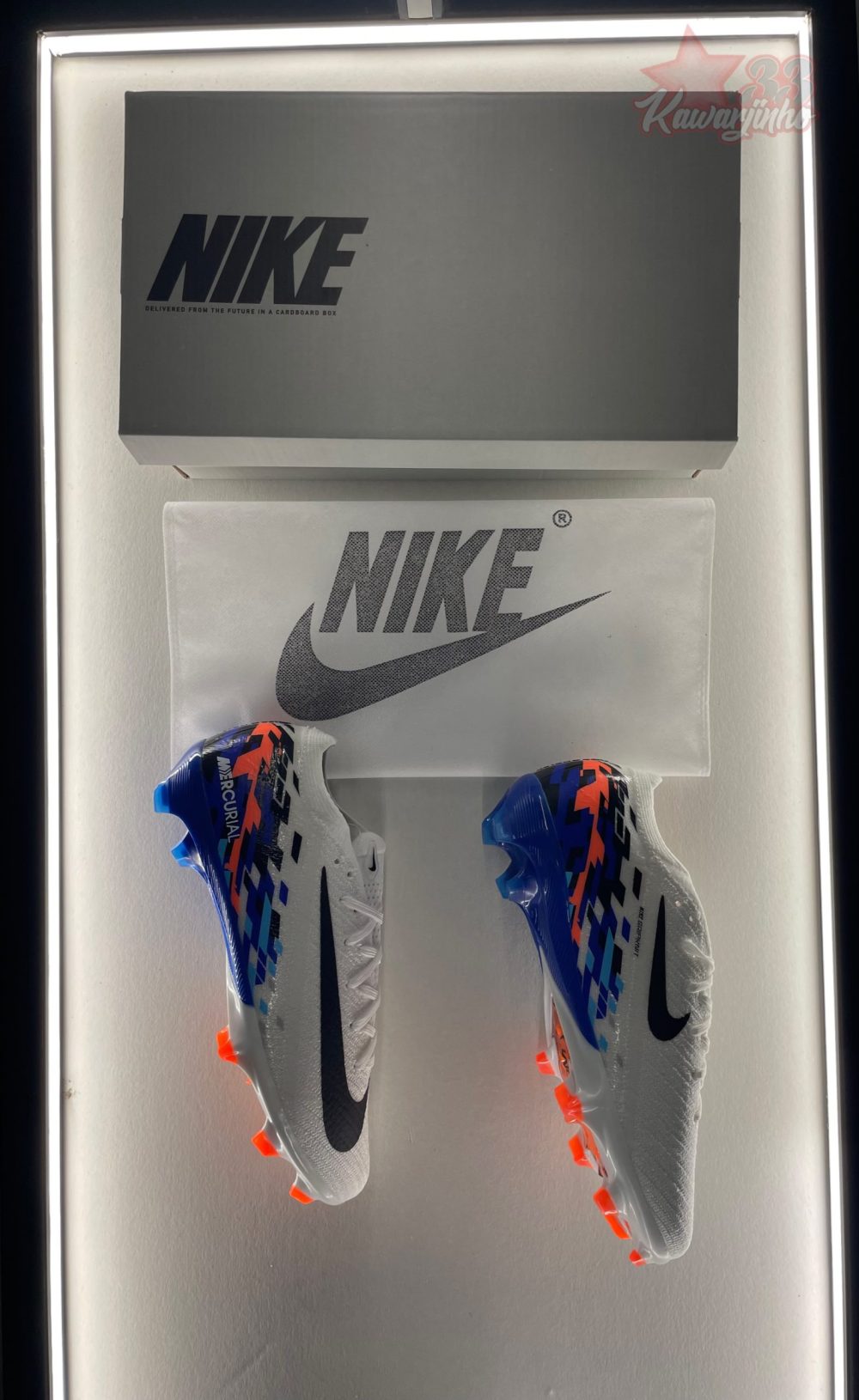 Nike Air Zoom Mercurial Vapor 16 Elite FG - Grey/Bleu/Orange – Image 2