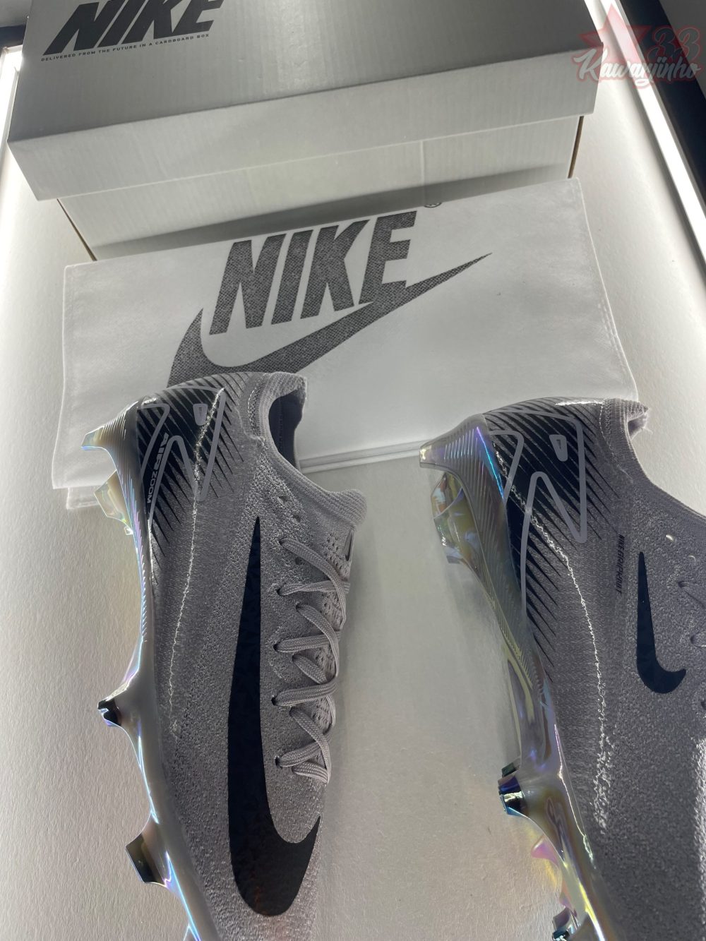 Nike Air Zoom Mercurial Vapor 16 Elite FG - Grey/Black – Image 4