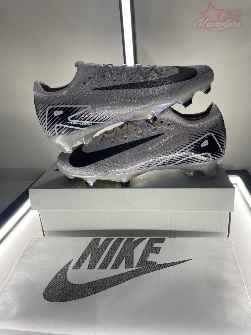 Nike Air Zoom Mercurial Vapor 16 Elite FG - Grey/Black – Image 5