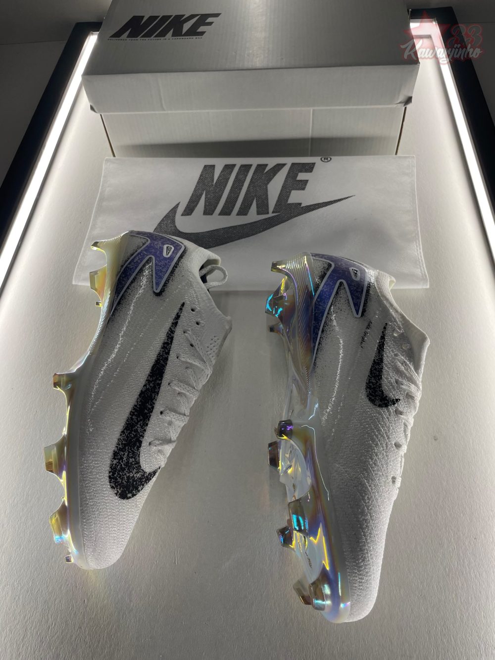 Nike Mercurial Vapor 16 Elite FG Firm Ground Soccer Cleats - Grey/Black/Blue/Gold – Image 4