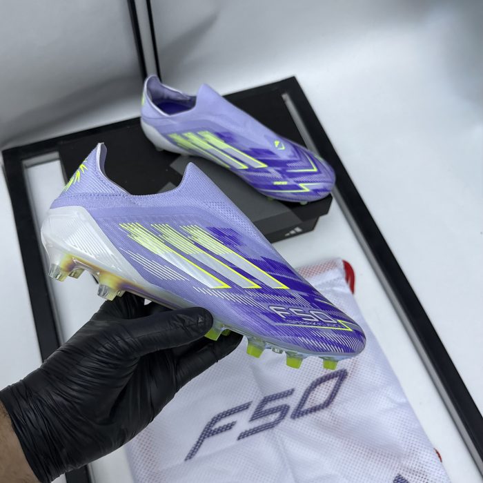 Adidas F50 Elite Laceless FG - Lavender/Pistachio Green