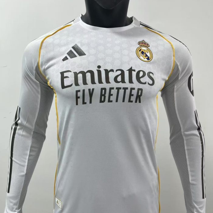 Real Madrid Home Kit Manches Longues 2025-26