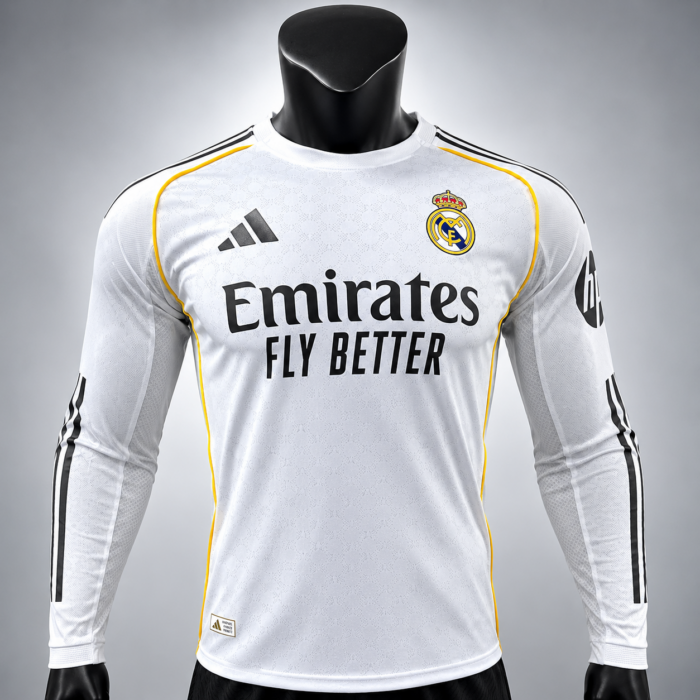 Real Madrid Home Kit Manches Longues 2025-26