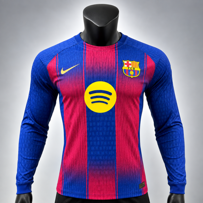 FC Barcelone Home Kit Manches Longues - 2025-26
