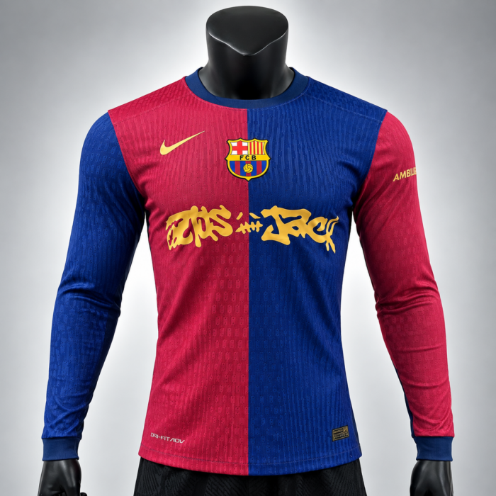 FC Barcelone Home Kit x Travis Scott Manches Longues - 2025-26