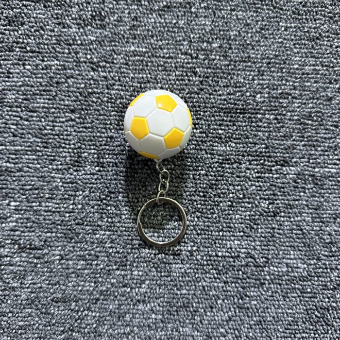 Porte-Clé Football - Blanc/Jaune