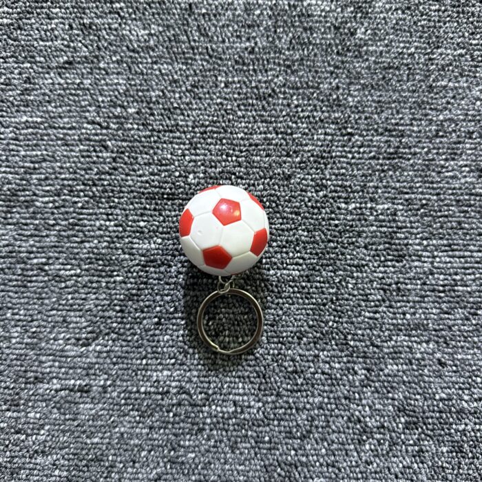 Porte-Clé Football - Blanc/Rouge