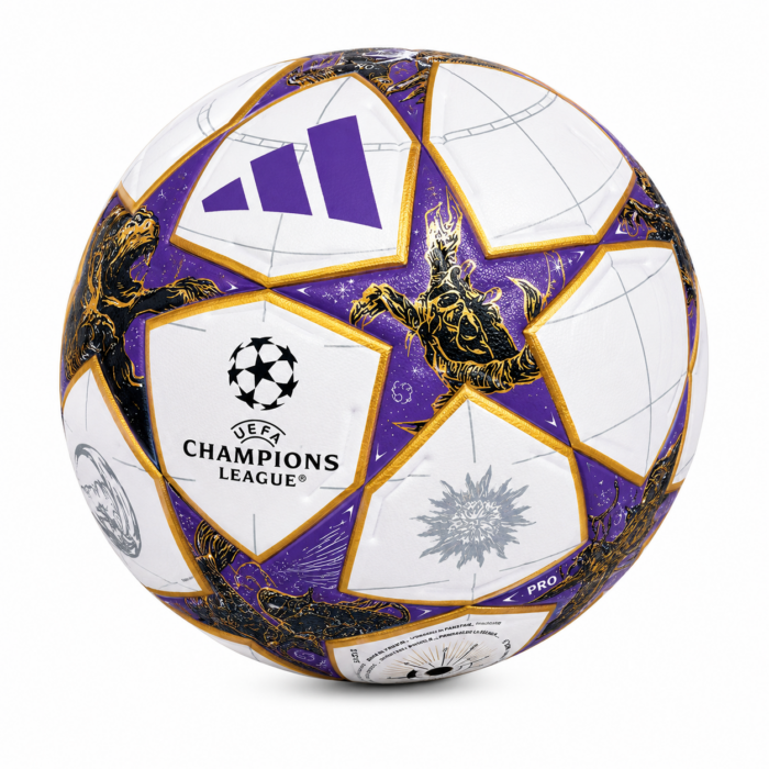ADIDAS BALLON CHAMPIONS LEAGUE 2025/26 MINI – BLANC/VIOLET/DORÉ