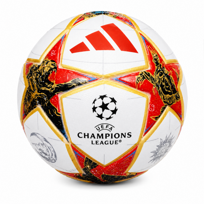 ADIDAS BALLON CHAMPIONS LEAGUE 2025/26 MINI – BLANC/ROUGE/DORÉ