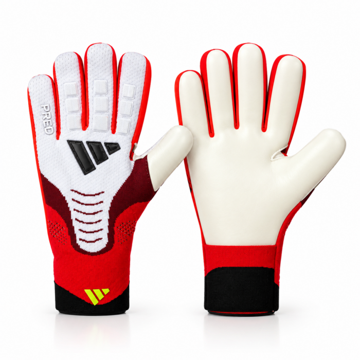 ADIDAS GANTS DE GARDIEN PREDATOR PRO - BLANC/ROUGE