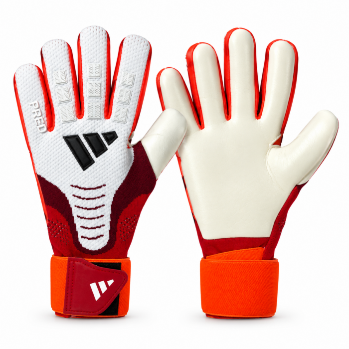 ADIDAS GANTS DE GARDIEN PREDATOR PRO STRAP – BLANC/ROUGE